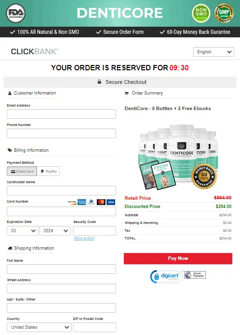 DentiCore - Order Page